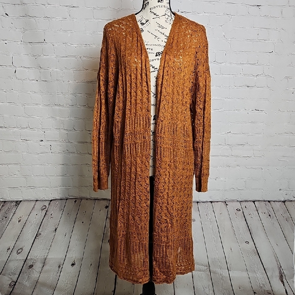Moral Fiber Orange Knit Cardigan - Picture 1 of 9